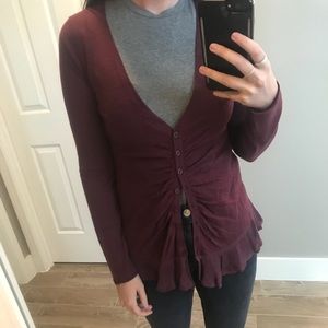 Anthropologie Burgundy Sweater